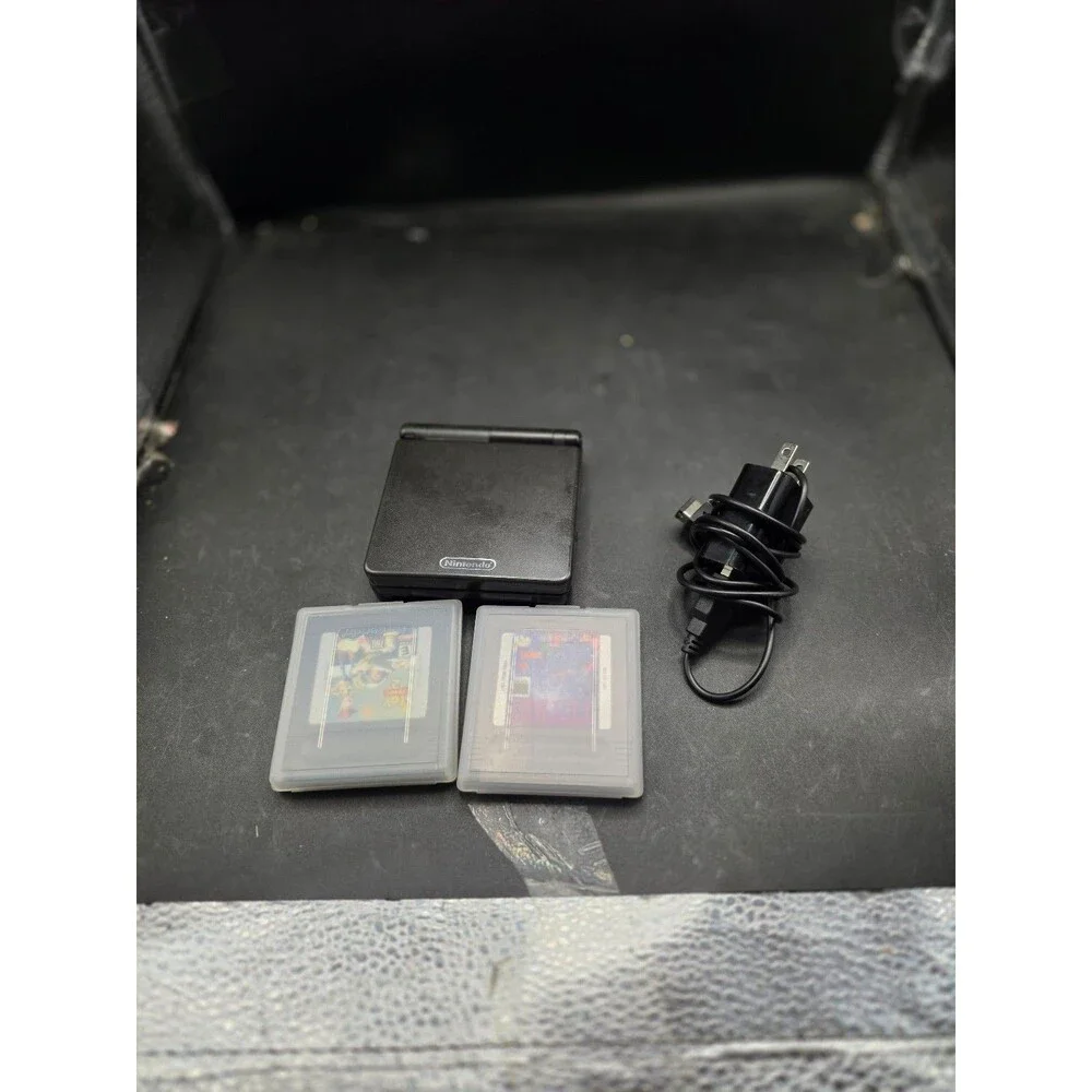 Nintendo Game Boy Advance SP AGS-001 Graphite Black Bundle